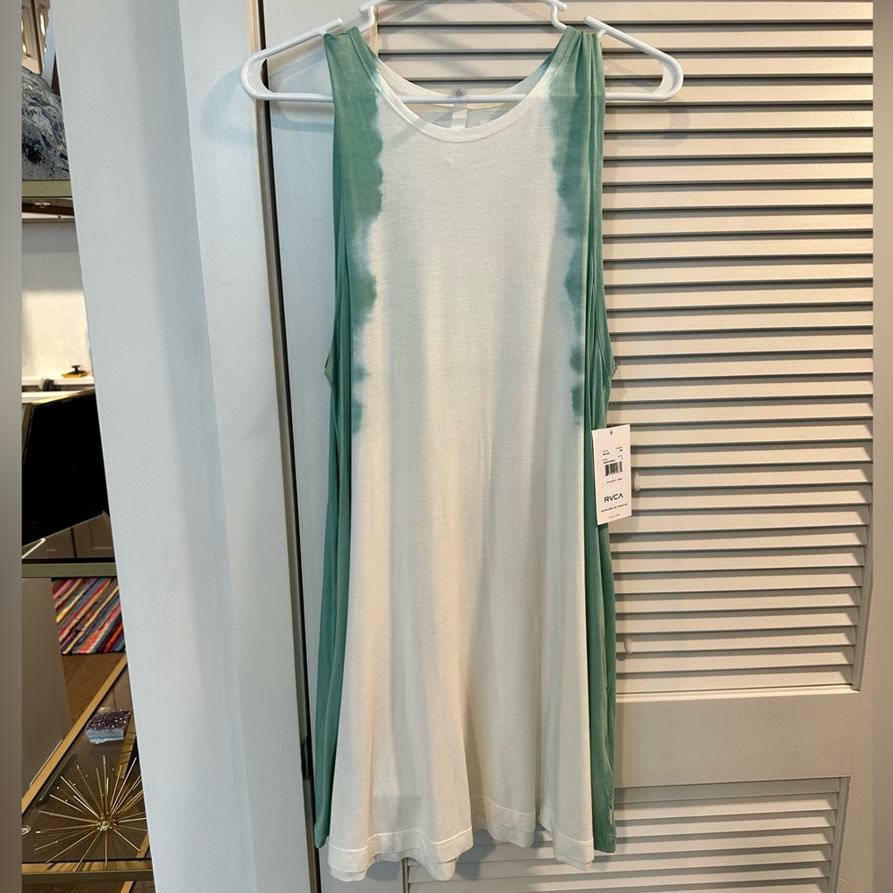 NWT RVCA Sucker Punched Sage Green Tie-Dye Swing Dress - Picture 12 of 14